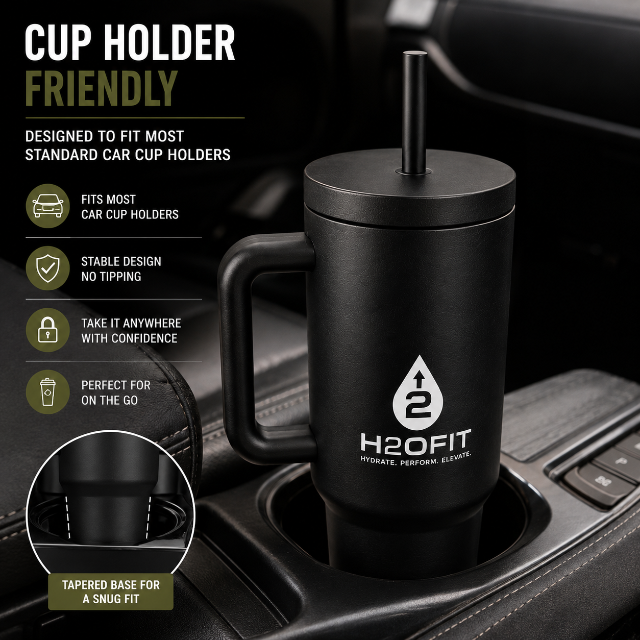 Customize H2OFIT leak Proof Tumbler (Black