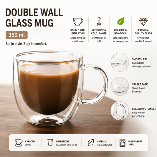 Double wall Glass mug