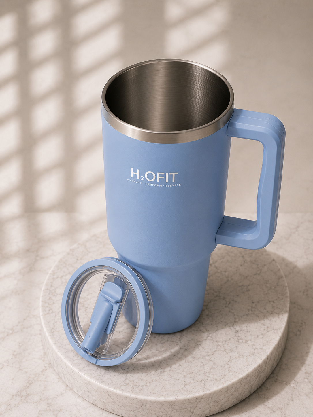 H2OFIT Transparent Tumbler with Leak-Resistant Lid