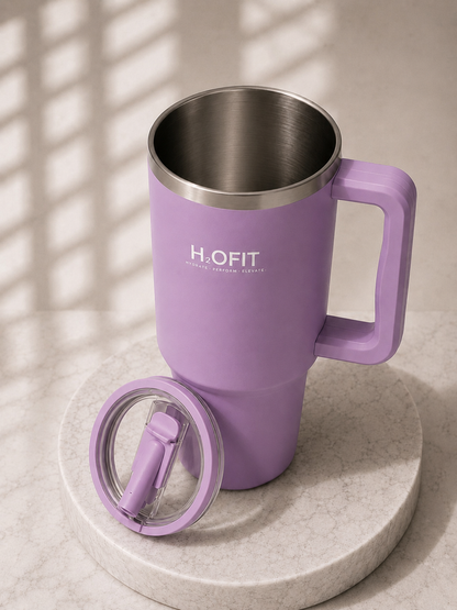 H2OFIT Transparent Tumbler with Leak-Resistant Lid