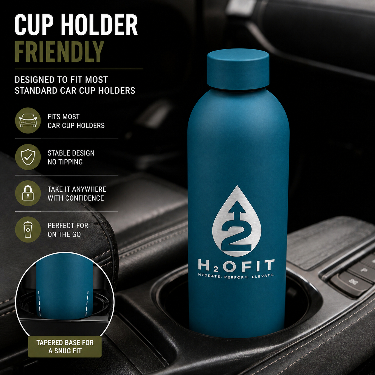 H20FIT Premium Stainless Steel Insulated water Bottle