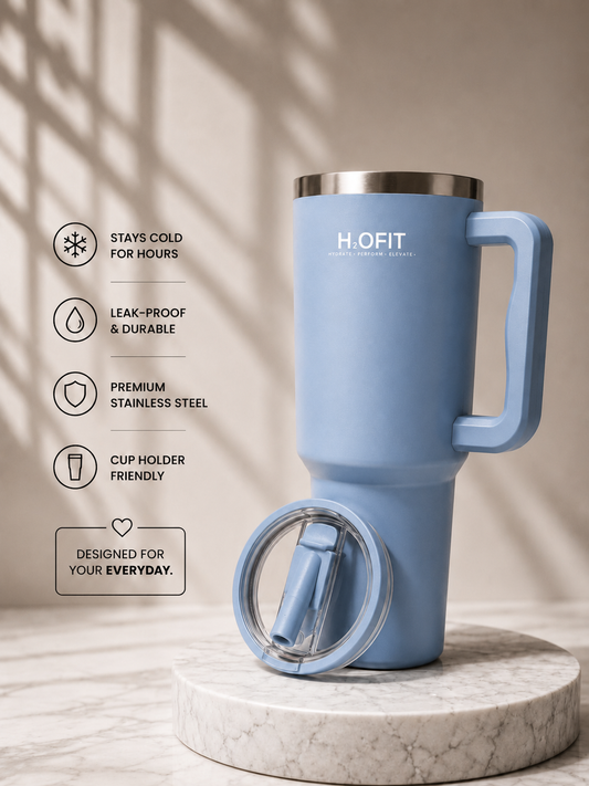 H2OFIT Transparent Tumbler with Leak-Resistant Lid