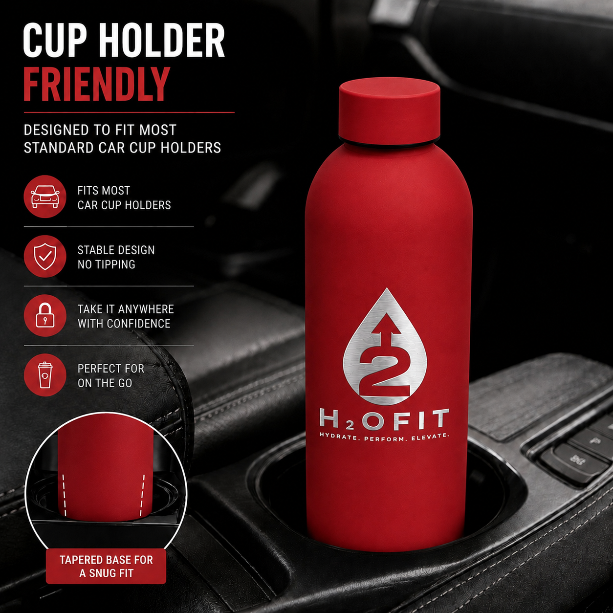 H2OFIT PREMIUM STAINLESS STEEL INSULATED BOTTLE