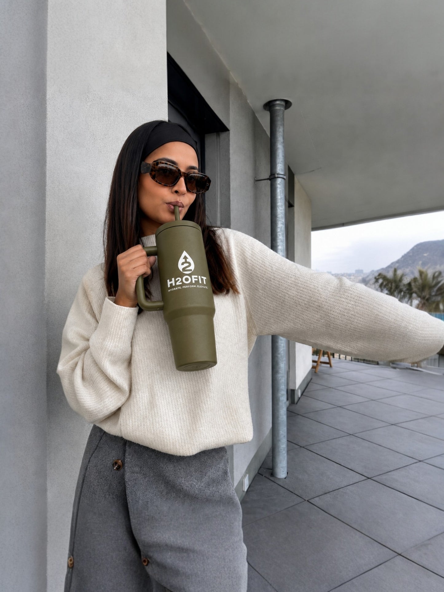 H2OFIT Leak proof Green colour tumbler